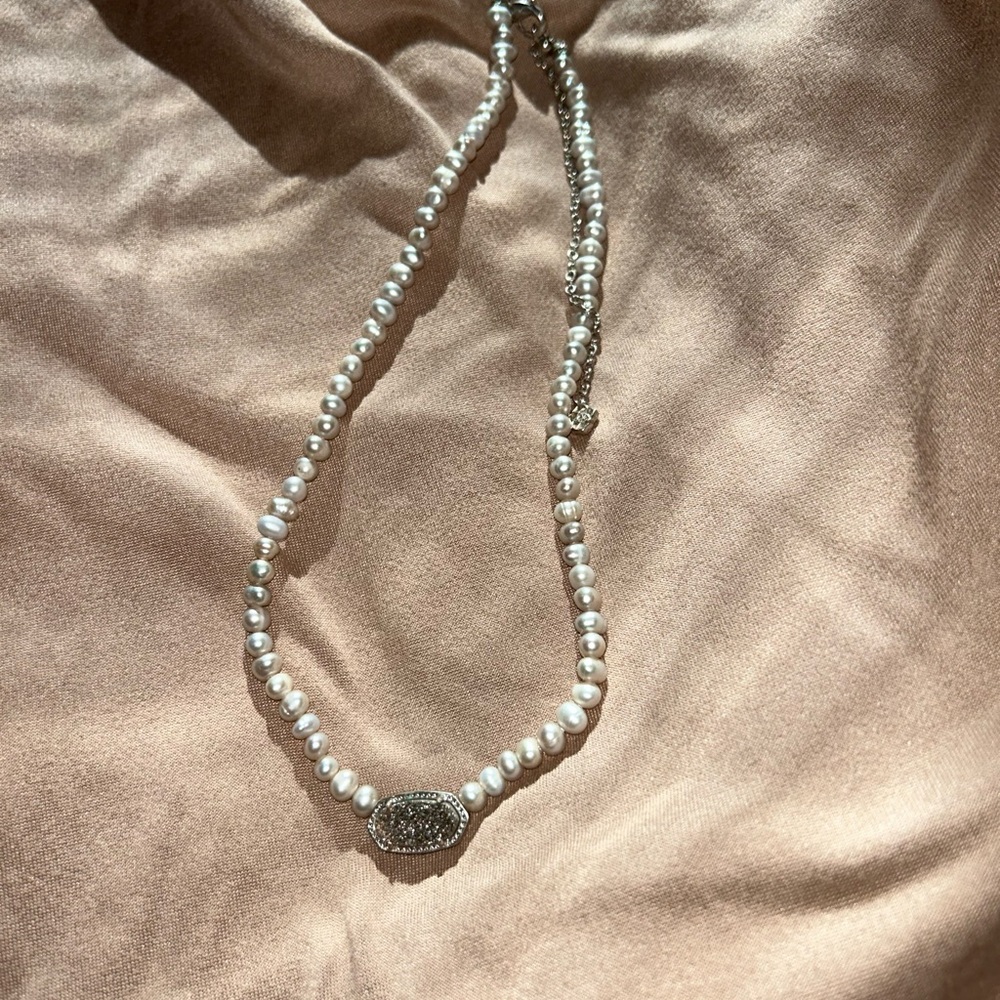 Kendra Scott Silver Pearl Necklace
